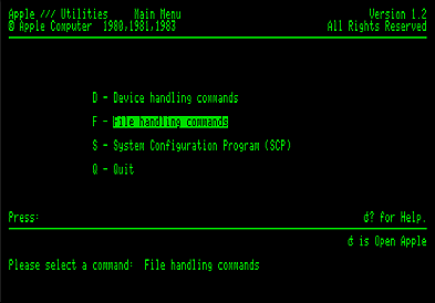 Apple III Utilities screenshot