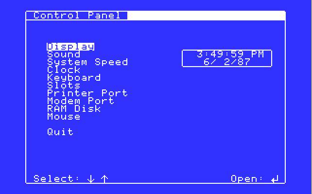 Apple IIGS control panel